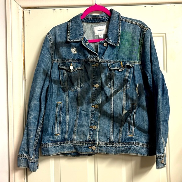 Old Navy Jackets & Blazers - Old Navy Graffiti Jean Jacket